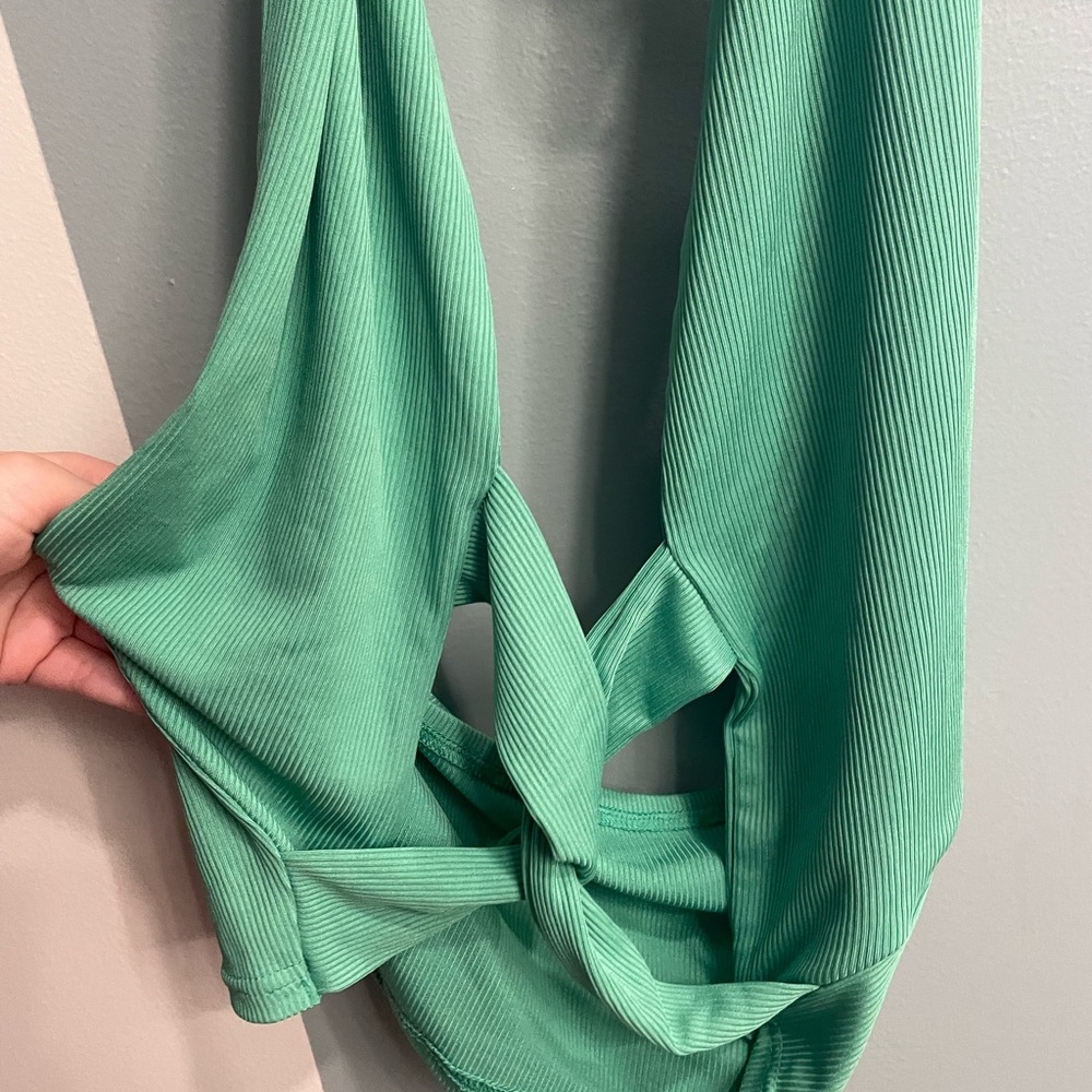 Green Halter Going out Top